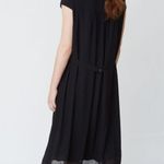 PAS DE CALAIS Pleated Crepe Dress Designer Quite Luxury minimalist Japanese 34/4 Black Photo 2