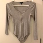 Topshop Grey Zip Up Body Suit  Photo 0