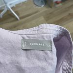 Everlane 100% Linen Boxy Split-Neck Short Sleeve Shirt Top Blouse Purple size 6 Photo 4