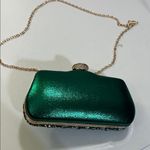 Elegant Green Crystal Clutch with Gold Chain Photo 4