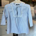 Sugar Lips Blue Striped Women's Top Photo 3