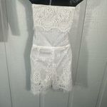 Deja Vu White Islet Brocade Lace Sleeveless Romper Size Large EUC Photo 3