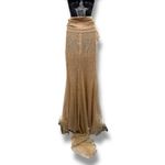 Alamour The Label Jocelina Beige Glitter Strapless Off Shoulder Cape Gown‎ Sz M Gold Size M Photo 6