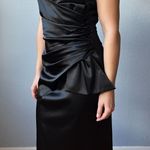 Maggy London Vintage Y2K Black Satin Origami Bow Dress Photo 1