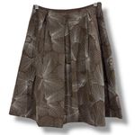 Talbots Vintage Petites Silk Taupe Brown Silver Flower Line-work Embroidered Ski Photo 1