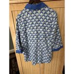 Sigrid Olsen  100% Linen Blouse Size Medium Blue White Resort Wear Top Beach NWT Photo 5