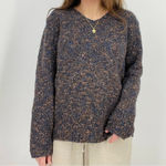 vintage blueberry oatmeal wool blend pullover sweater blue size XL Photo 1