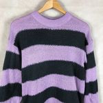 H&M Purple Striped Open Knit Crewneck Sweater NWOT XS Photo 2