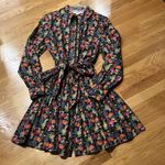 BODEN Flower Print Shirt Mini Dress with Tie in Belt NWOT Size 10 Photo 9