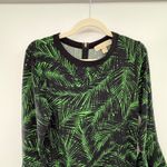 Michael Kors Michael  Green Palm Leaf Print Shift Dress Size M Bell Sleeve Photo 2