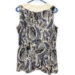 Saint Tropez West  size small linen v neck sleeveless blouse top‎ shirt paisley Photo 1