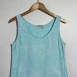 Fresh Produce Drape Tank Dress Women L Blue Cotton Jersey Coastal Beach USA Photo 2