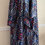 LuLaRoe Boho Western Aztec Drape Layering Medium Southwestern Festival Blue Red Kimono M Photo 10