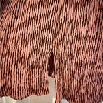 Ces Femme  faux wrap dress - mauve / pink and black striped - size large Photo 5