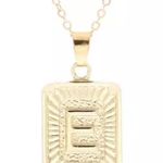 Initial “E” Necklace Gold Pendant Photo 0