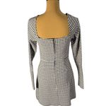 Mi Ami Houndstooth Long Sleeve Mini Dress Women’s Medium Girlhood Academia Photo 4