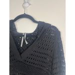 Anthropologie Women's Long Sleeve Open Knit Tunic Length Sweater Black Sz M Photo 1