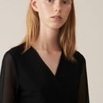 Ganni NWT Gaani  Dot Mesh Wrap Dress 36EU (S) Black Photo 3