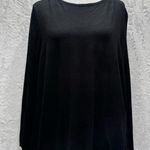 White House | Black Market WHBM Black Sweater with Cream Floral Lace Back & Hem Photo 0