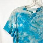 H&M  Small Top Handmade Blue Tie Dye Short Sleeve Crew Neck T-Shirt Festival 474 Photo 3