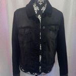 SO  Essential Denim Jean Jacket Black Size Medium And Soft Arms Photo 0