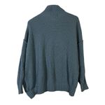 Aerie Oversized Sweater Womens XS Blue Mock Neck Waffle Knit Drop Shoulder Cozy Photo 4