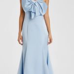 Mac Duggal Blue Strapless Bow Mermaid Gown Photo 7