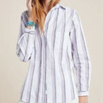 Grayson The Hero Button Down Shirt Blue White Red Stripes By Frank & Eileen Size M Photo 1