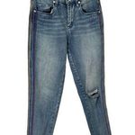 BLANK NYC Rainbow Striped Sides High Rise Jeans Photo 0
