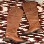 Sam Edelman Brown Cognac Leather Tall Knee High Penny Wide Calf Riding Equestrian Boots Size 6M #western #boho #indie Measurements in pics Photo 0