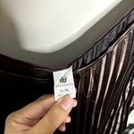 Annabelle Brown Satin Pleated Midi Dress Sz L NWT Size L Photo 3