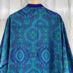 Victoria's Secret Robe Womens Medium Blue Paisley Pockets No Belt VTG *Flaw Photo 3