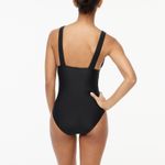 J.Crew  Black Minimalist Resort Vacation V-neck Ruched One Piece Swimsuit XXL Photo 4