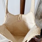 Vintage 1970s Cotton Macrame Woven Cream Crochet Shoulder Bag White Photo 6