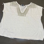 Wrap London Womens Size 4 Embroidered Tunic Top Boho Festival‎ Tie Sleeve White Photo 0