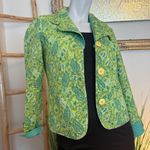 REVERSIBLE Green and Aqua Paisley Women's Quilted Jacket Small Photo 3