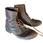 Durango Vintage  Brown Leather Lace-Up Boots Western Silversmith Photo 0