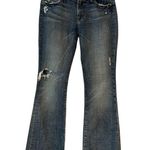 7 For All Mankind boot cut distressed bejeweled denim jeans Excellent Like New! Photo 1
