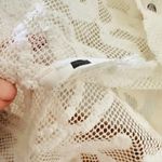 Abercrombie & Fitch Top Womens Small Lace Embroidered Floral Mesh White Boho Photo 6