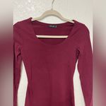 Popular Basics  Burgundy Long Sleeve Bodycon Dress Photo 4