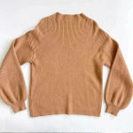 Line and Dot Alder Ribbed Mock Neck Sweater In Camel M EUC Photo 7