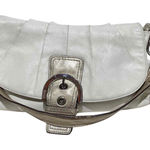 Coach Vintage F17217 WHITE/SILVER Pleated Soho Y2K Leather Buckle Shoulder Bag Photo 0