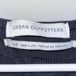 Urban Outfitters Black Ribbed Knit Tie Front Peplum Ruffle Top Small Slim Fit Photo 11