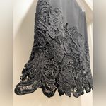 Haute Monde  Black Lace Trim Mid-Length Knee-Length Bodycon Fitted Skirt - S Photo 1