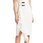 PATBO romantic ruffle sleeve Belted Eyelet Midi Dress In White sz 4 Photo 0