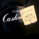 Ann Taylor  Black Rectangle Knit Scarf Fringe 100% Cashmere OS Luxe Soft Cozy Photo 3