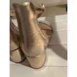 Amoji Womens Gold Rhinestone Block Heel Ankle Strap Sandals Size 37 US 6.5 Photo 7