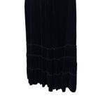 Chicos Black Velvet Silk Blend Maxi Skirt Tiered Ruffle Elastic Waist Size L Size L Photo 2