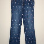 Lilly Pulitzer Vintage Jeans Womens Pink Embroidered Martini Glasses Party Sz 10 Photo 0