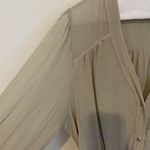 Gypsy 05  100% Silk Beige Long Sleeve Button-front Dress Large USA Photo 1